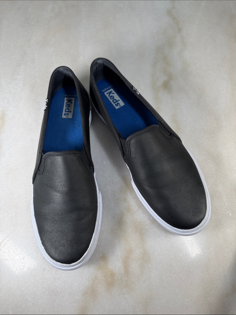 Keds Women’s Black Slip-On Loafers with White Sole